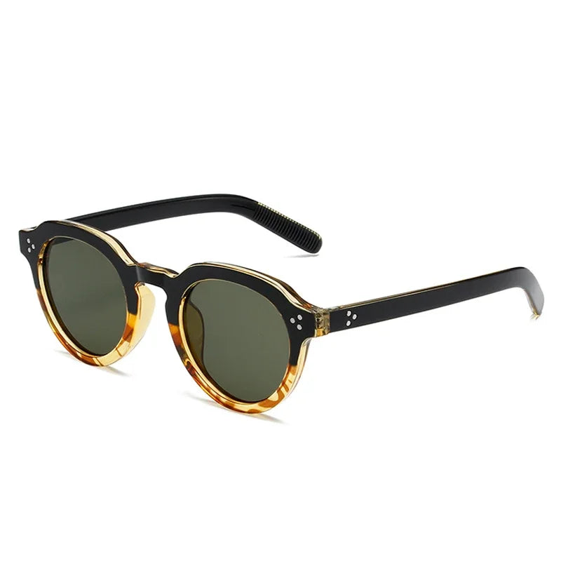 JNPCXI Oval Sunglasses Women Fashion Clear Black Orange Shades Retro Rivets Men Punk Trending Sun Glasses UV400
