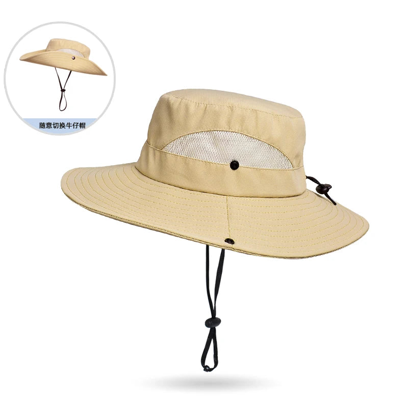 Xinbaoguan 100% Polyester New Spring/Summer Big Eaves Sun Protection and Sunshade Fishing Hat Breathable and Versatile Sun Hat