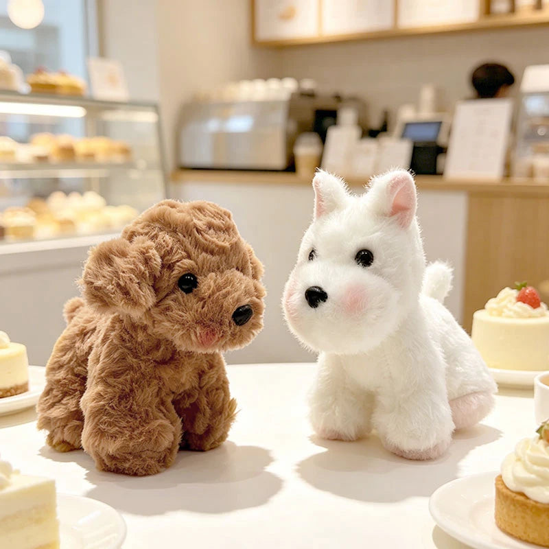 Cute Birthday Gift Pet Dog Plush Toys Cute Fluffy Corgi Schnauzer Shiba Inu Poodle Bulldog Hunting Dog Doll Office Desktop Decor