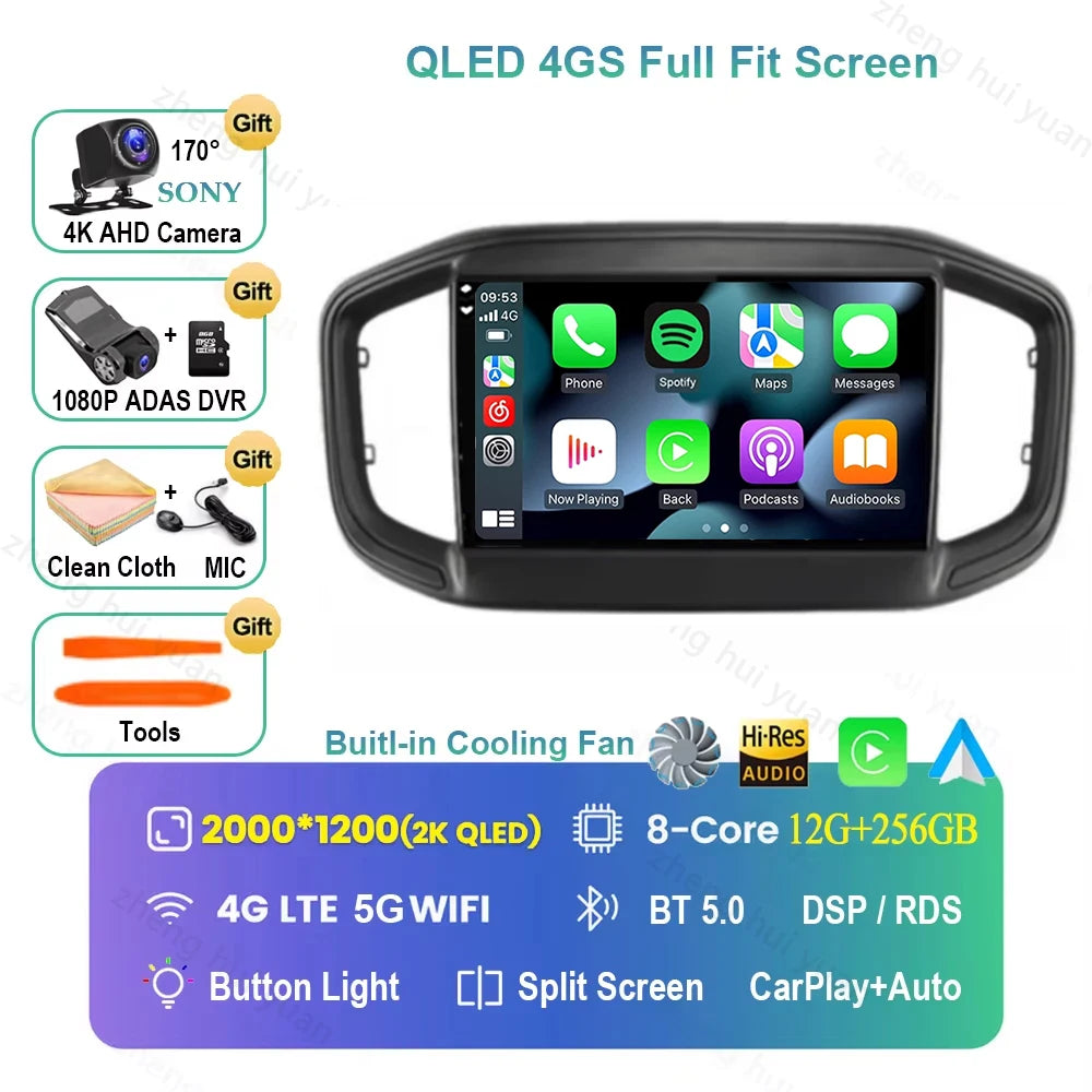 Android 16 CarPlay Auto Car Radio Multimedia navigation video Autoradio Stereo For Fiat Strada 2020 - 2022