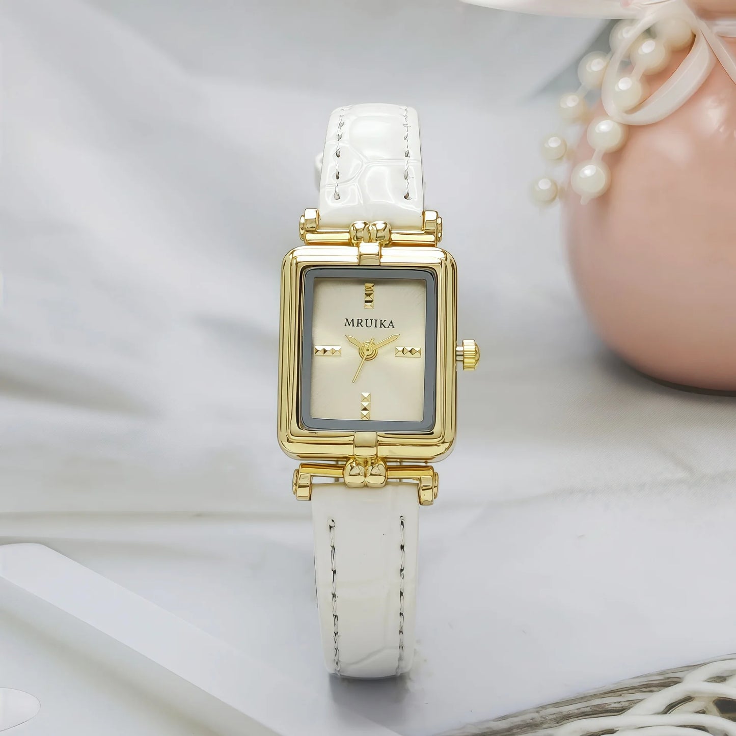 Retro Brand Ladies Watch Simple Gold Square Leather Strap Wristwatch Women Fashion Quartz Clock Gift Relógio Feminino Wholesale