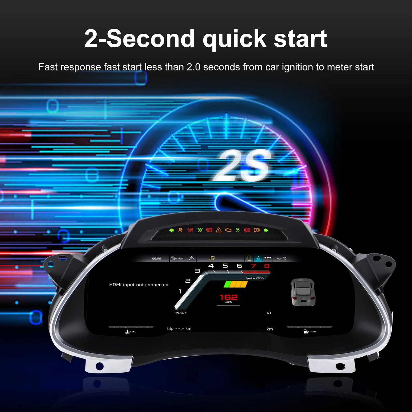 Digital instrument cluster For Audi A4 2009-2012 speedometer 12.3”HD screen1920*720 / iOS Carplay / Android Auto /Plug&Play