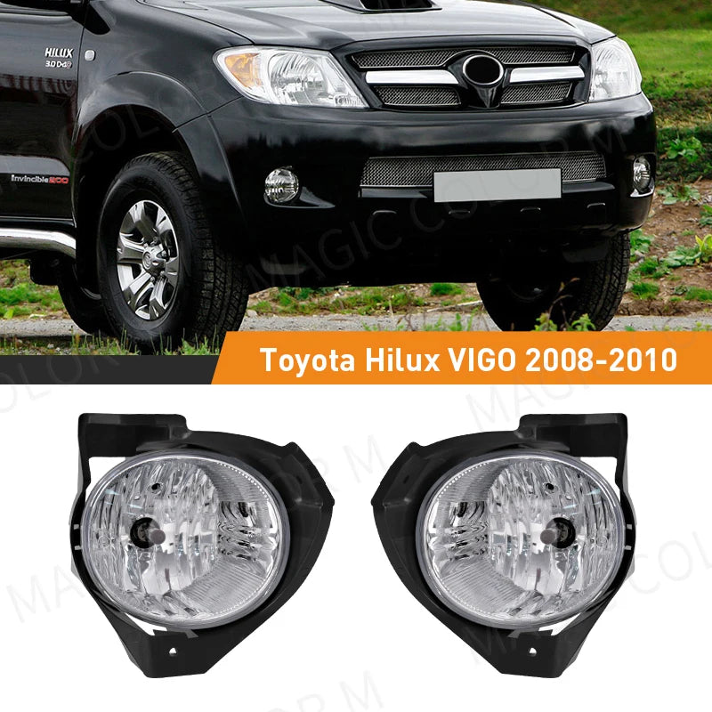 For Toyota Hilux vigo 2008 2009 2010 Fog Light Lamp Daytime Running Headlight Halogen Car Front Bumper Wires Switch Relay 12V