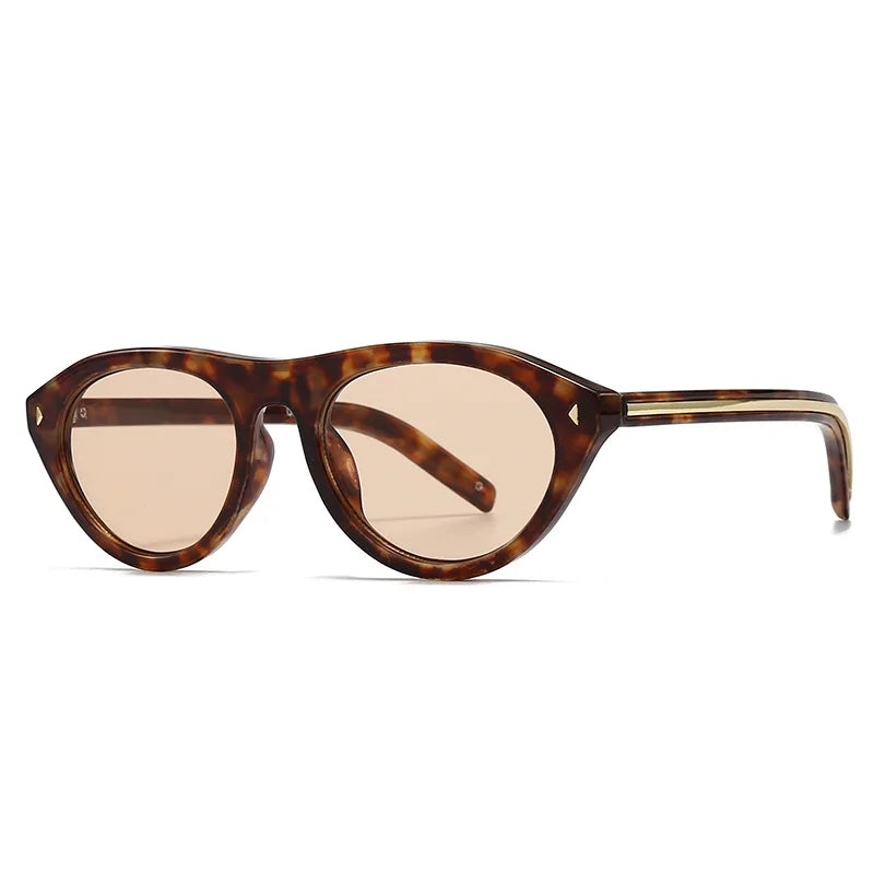 JNPCXI New Cat Eye Candy Color Designer Sunglasses Women Fashion Ins Oval Sun Glasses Rivets Y2K Shades