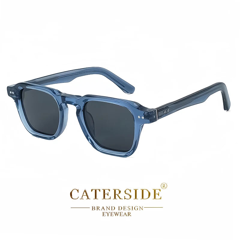 CATERSIDE Square Acetate Polarized Sunglasses Men Retro Large Frame Women Sun Glasses Punk Outdoor Driving Travel Eyewear UV400