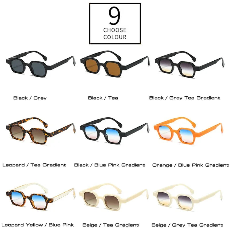 JNPCXI Fashion Small Polygon Square Women Sunglasses Retro Gradient Men Shades UV400 Sun Glasses