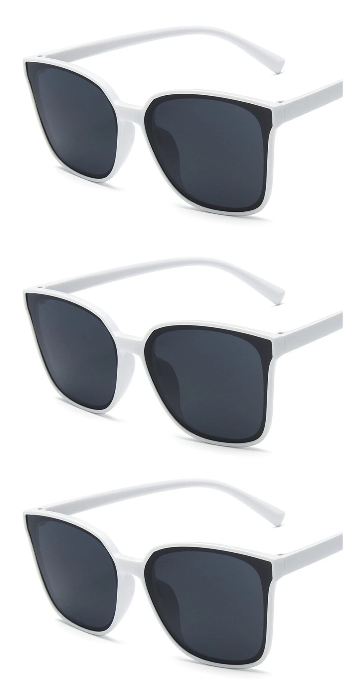3PCS  Unisex Vintage Women Sunlasses Trendy Square  Men Fashion Eyewear