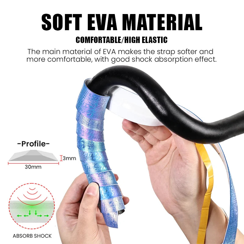 BUCKLOS  Ultralight Bicycle Handlebar Tape Anti-slip PU Wear-resistant Road Bike Bar Wrap Belts Soft EVA Cycling Handle Tapes