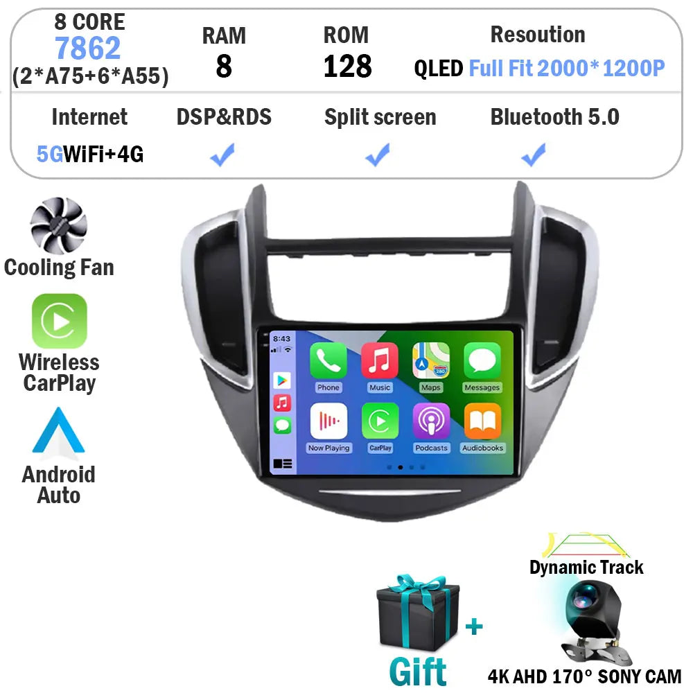 Androd 15 For Chevrolet Tracker 3 TRAX 2013 - 2015 Auto Carplay Bluetooth Car Radio Multimedia Video Player Navigation GPS