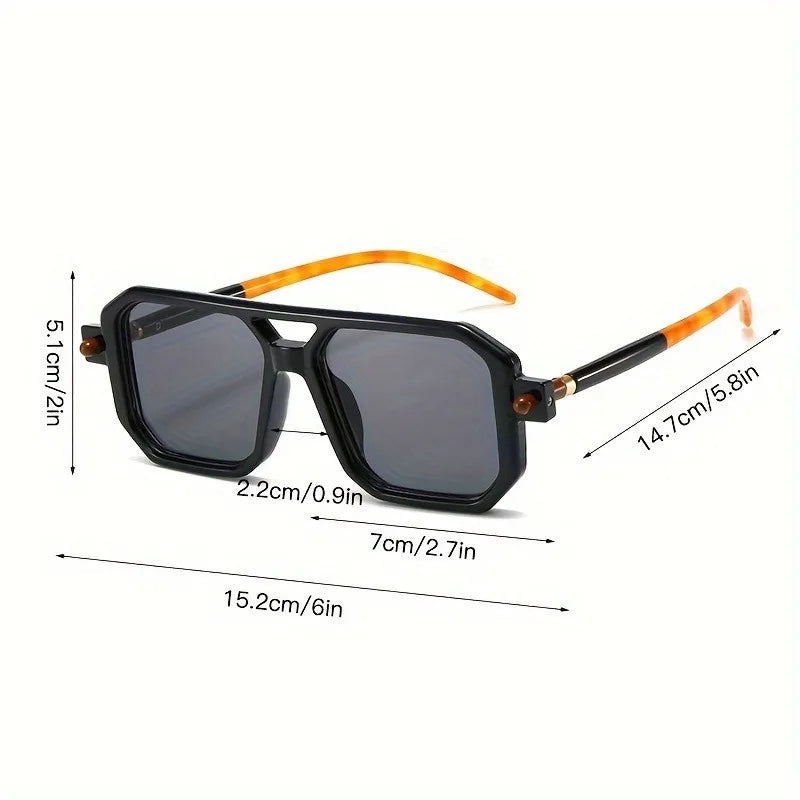 Retro Oversized Glasses for Women Stylish Two-Tone Temples, Perfect for Party Decoration