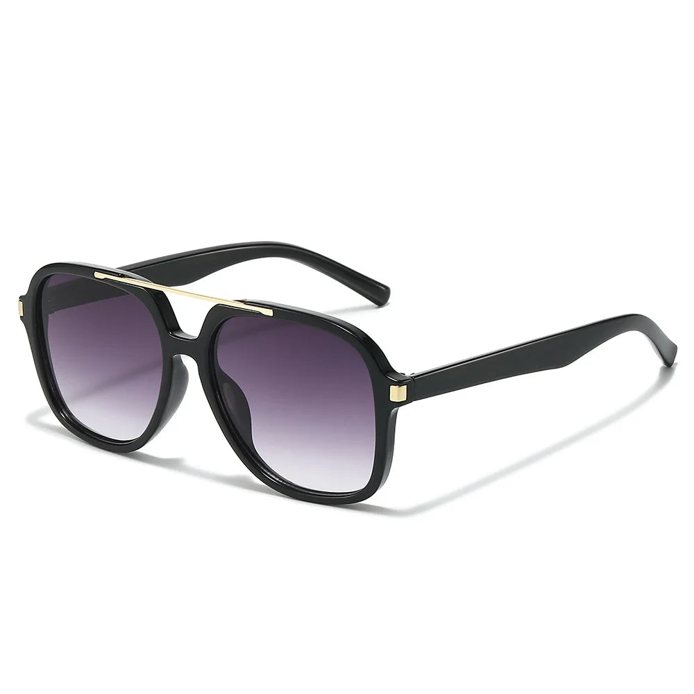 JNPCXI New Retro Oversized Pilot Square Leopard Blue Sunglasses for Women Men Punk Square Sun Glasses Ladies Outdoor Eyewear