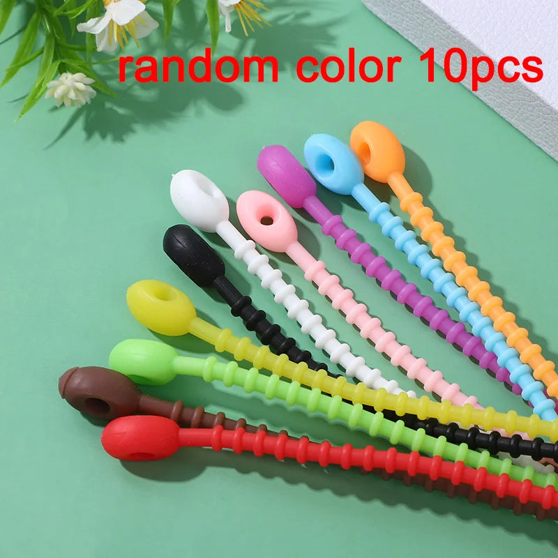 Silicone Ties Bag Clip, Cable Straps, Bread Tie, Reusable Rubber Twist Tie, Cable Clips, Silicone Cord, Household Snake Holder