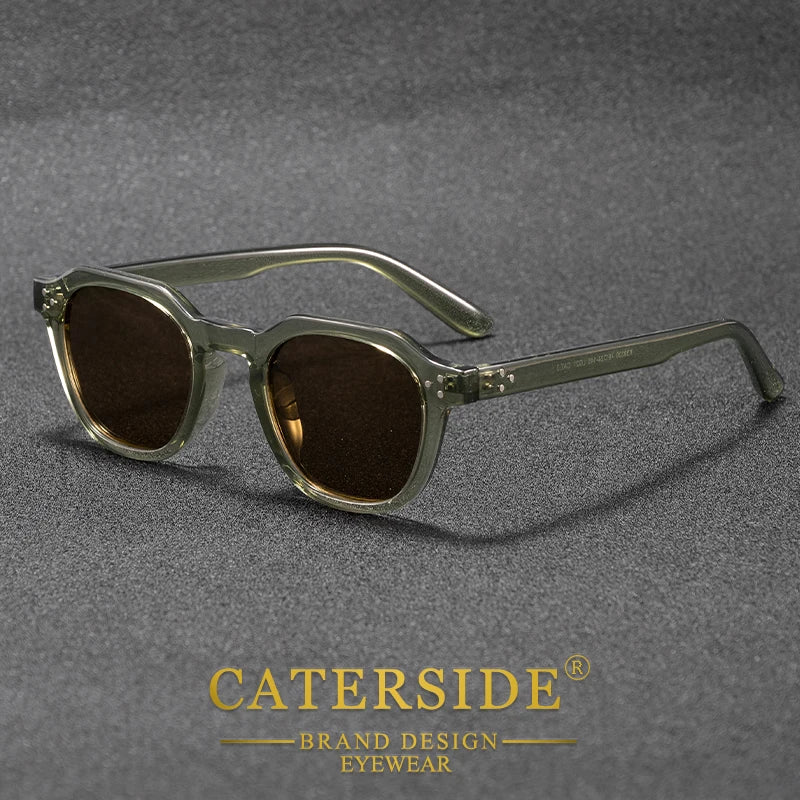 CATERSIDE Vintage Prescription Men's Sunglasses Round Design Customized Sun Glasses Women's Travel Party Optical Eyewear