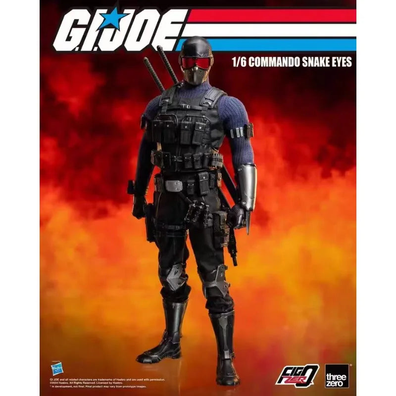Original Hasbro Threezero FigZero G.I. Joe Series 1/6 COMMANDO SNAKE EYES Action Toy Figure Mode Ornaments