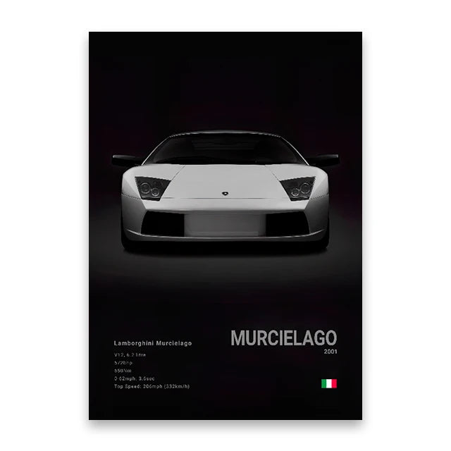 2021 Lamborghini Murcielago Print Famous Brand Car Canvas Wall Poster Room Decor
