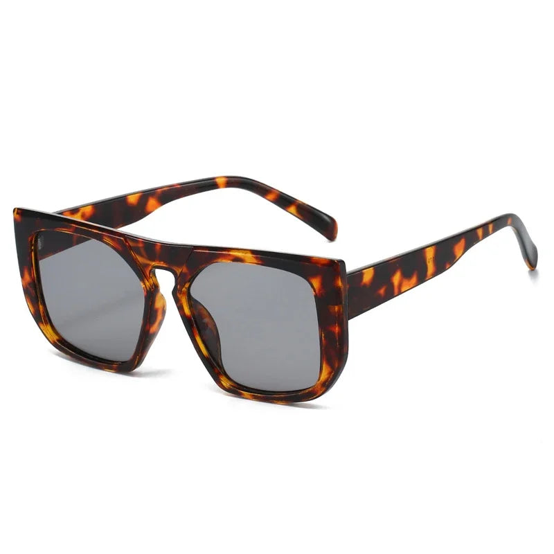 JNPCXI New Fashion Square Sunglasses Women Retro Leopard Green Shades Men Trending Sun Glasses UV400