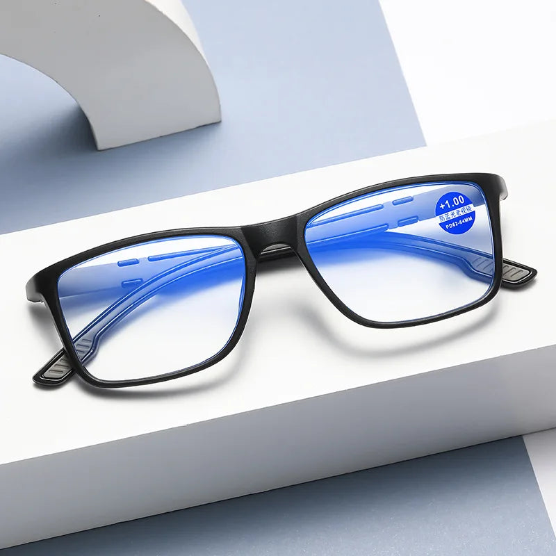Sporty Ultra-Light TR90 Sports Reading Glasses Fashion Anti-Blue Light Reading Glasses Sports Frames Unisex Men Women