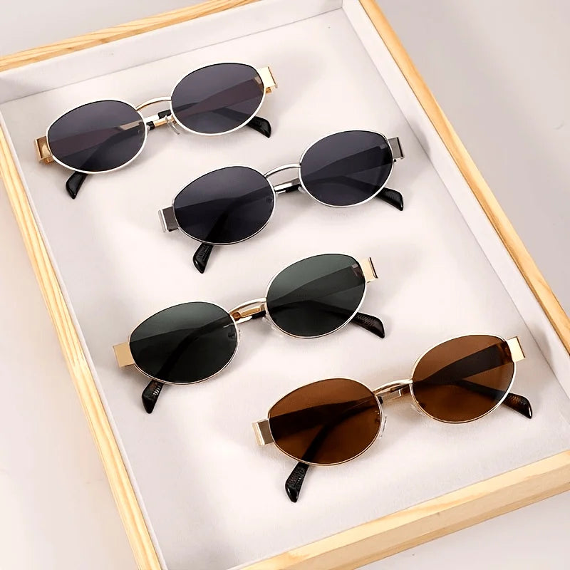 4-pack Small Round Frame Fashionable Men's and Women's Glasses with Metal Small Frame Suitable for Kayaking and Daily Leisure