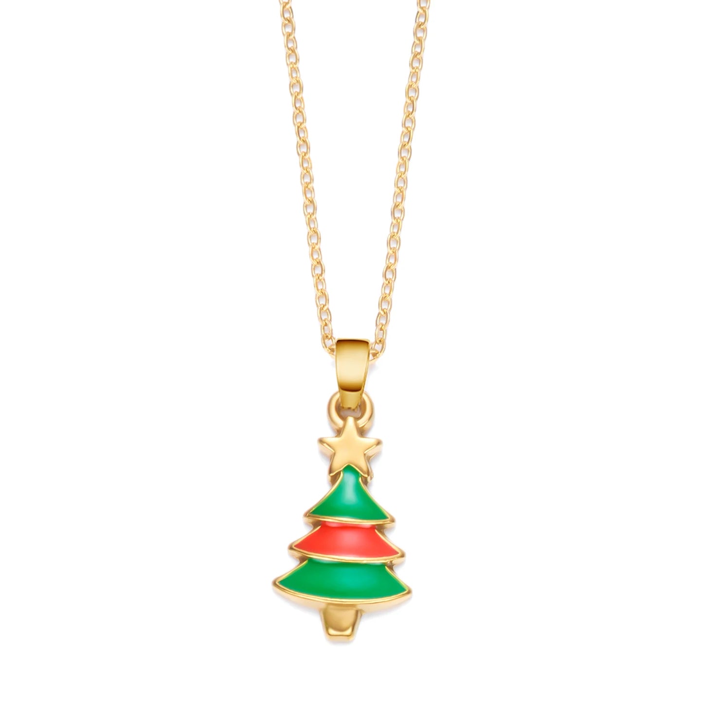 Stainless Steel Colorful Drip Oil Christmas Tree Snowman Pendant Necklace For Women Y2k Fashion Neck Chain Jewelry New Year Gift