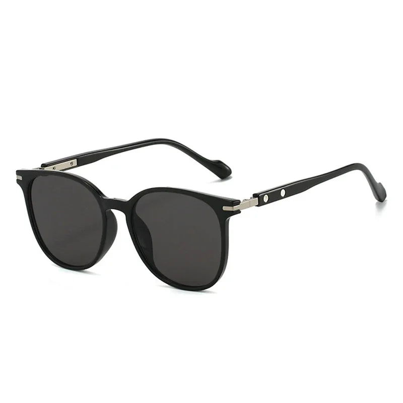JNPCXI New Fashion Oval Rivets Women Sunglasses Retro Gradient Shades UV400 Men Punk Sun Glasses