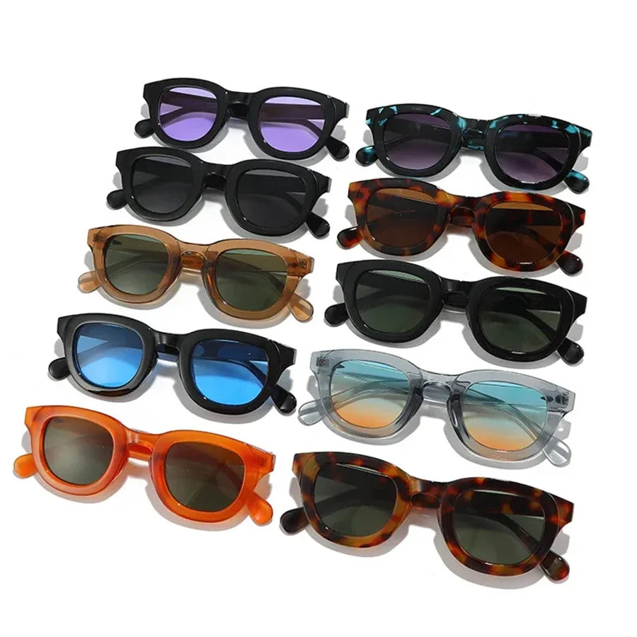 JNPCXI New Oval Candy Color Gradient Lens UV400 Sunglasses Women Men Eyewear Men Trending Sun Glasses Rivets Decoration