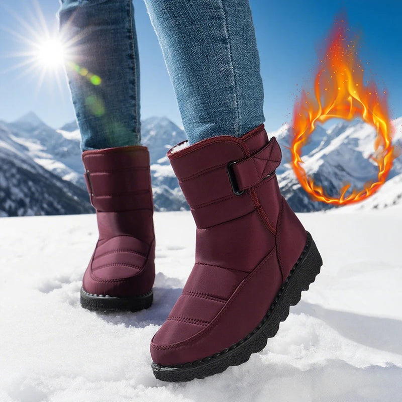 Plus Size 43 Women's Winter Snow Boots Non Slip Waterproof Plush Lined Ankle Boots Women Thick Sole Warm Cotton Padded Shoes