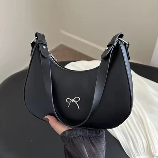 Bowknot Armpit Bag Korean Underarm Bag Luxury PU Leather Y2K Handbag Girls Shoulder Bag Clutch Purse Bolsa Feminina 2026