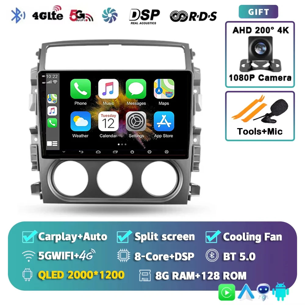 For Suzuki Liana 1 2004 - 2008 2K 12+256 QLED Android 15 CarPlay Car Radio Multimedia Video Player GPS stereo Head Unit 4G WIFI