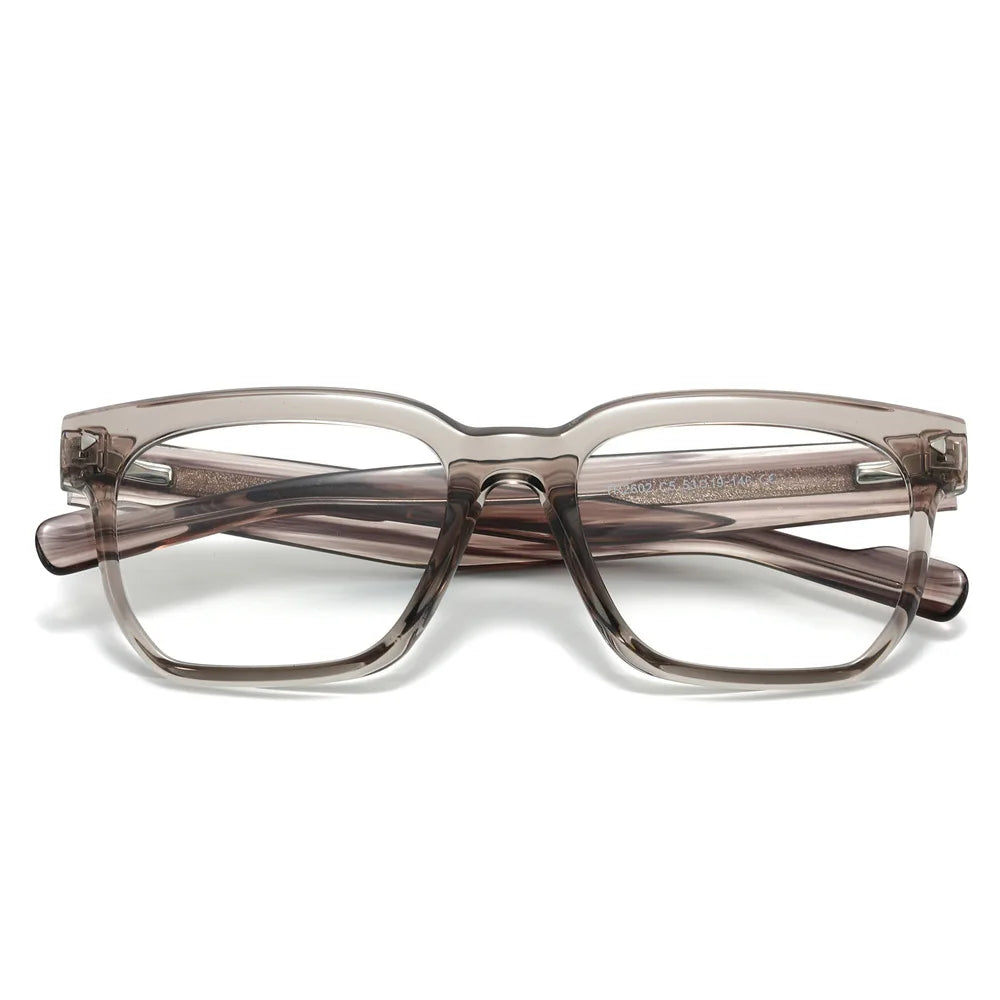 JNPCXI New Square Women Sunglasses Shades UV400 Fashion Clear Lens Frame Retro Rivet Men Sun Glasses