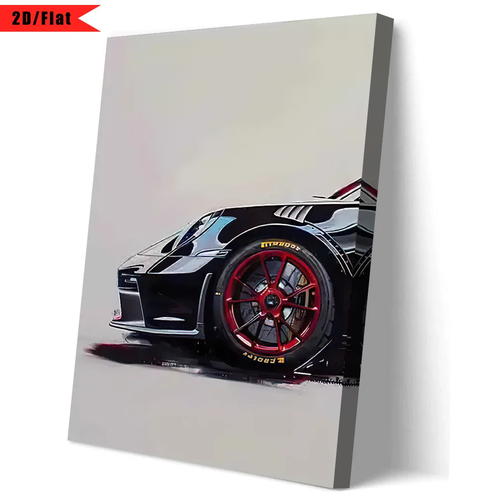 Popular Super Sports Car GT3 RS Graffiti Wall Art, HD Canvas Poster, Home Decor