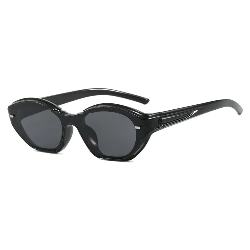 JNPCXI New Ins Popular Fashion Cat Eye Sunglasses Women Retro Jelly Colors Shades UV400 Trending Men Punk Rivets Sun Glasses