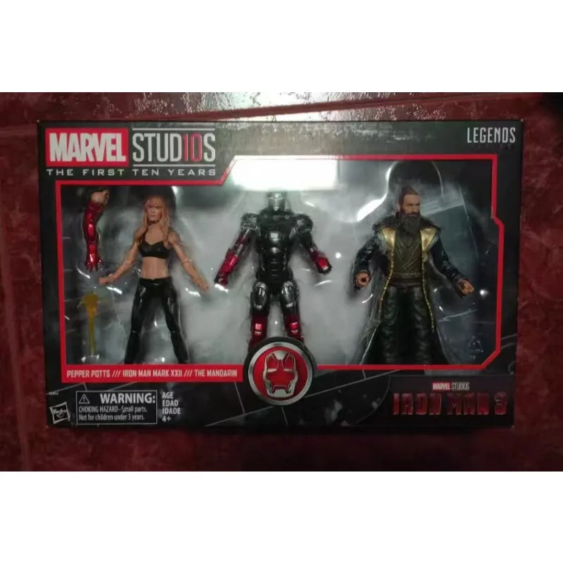 Original Hasbro Marvel Legends Series THE FIRST TEN YEARS PEPPER POTTS/IRON MAN MARK XXII/THE MANDARIN Anime Figure Toy Model