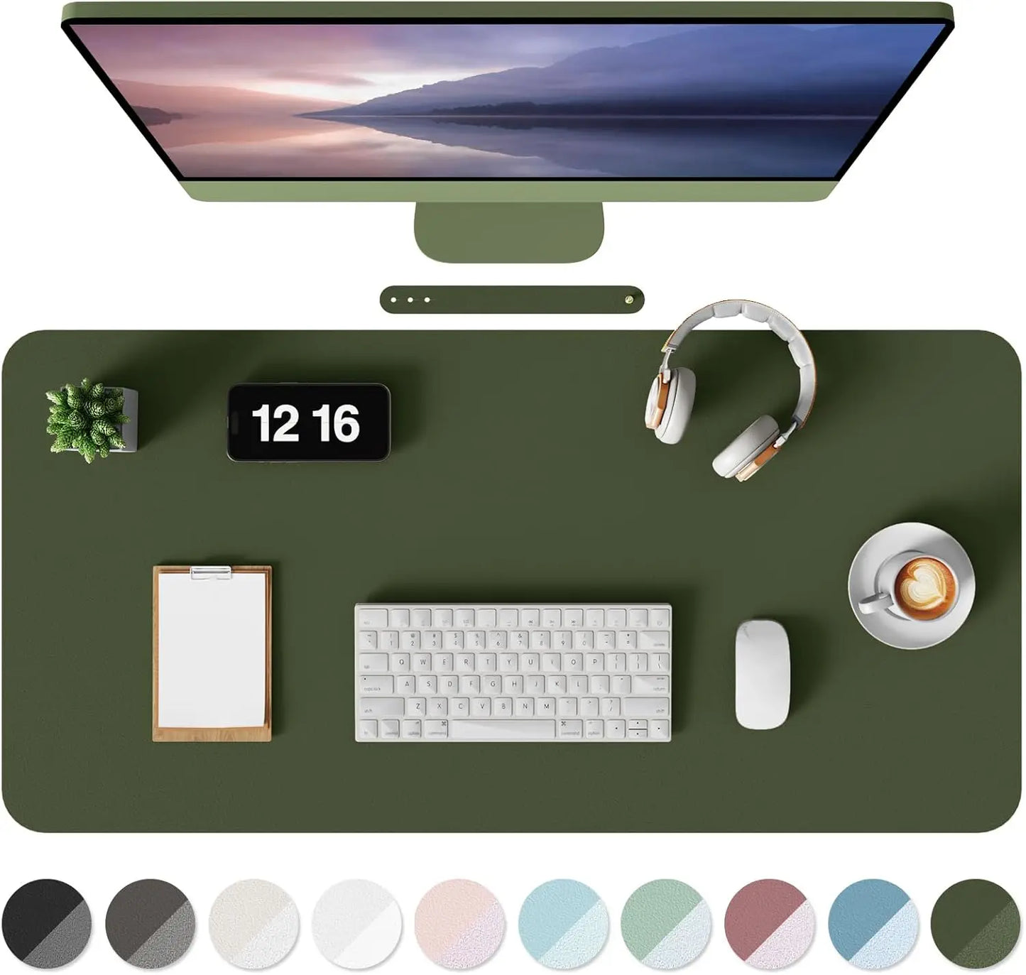 Non-Slip Desk Mat, Waterproof Desk Pad Table Protector, Large Mouse Pad Leather Writing Mat with Suede for Office /Home/Decor