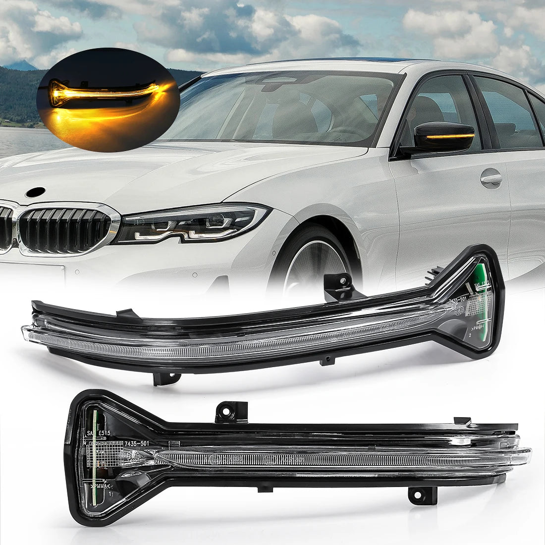 For BMW 5 6 7 8 3 Series G38 G30 G31 G11 G11 G12 G14 G15 G20 M5 F90 LED Car Side Rear View Mirror Indicators Turn Signal Lights