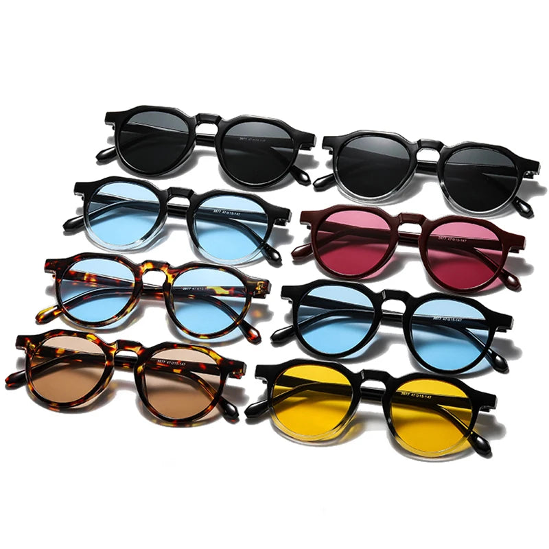 JNPCXI New Retro Oval Punk Men Sunglasses Fashion Candy Color Shades UV400 Women Trending Sun Glasses