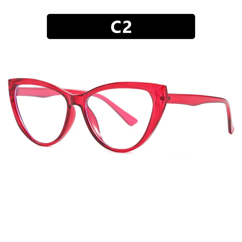 JNPCXI New Fashion Cat Eye Women Glasses Frame Clear Anti Blue Light Optical Eyewear Computer Glasses