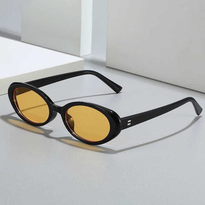 JNPCXI Small Oval Sunglasses for Women's Vintage Design Sun Glasses Shades Female Sexy Retro Punk Men Outdoor Trendy Eyewear