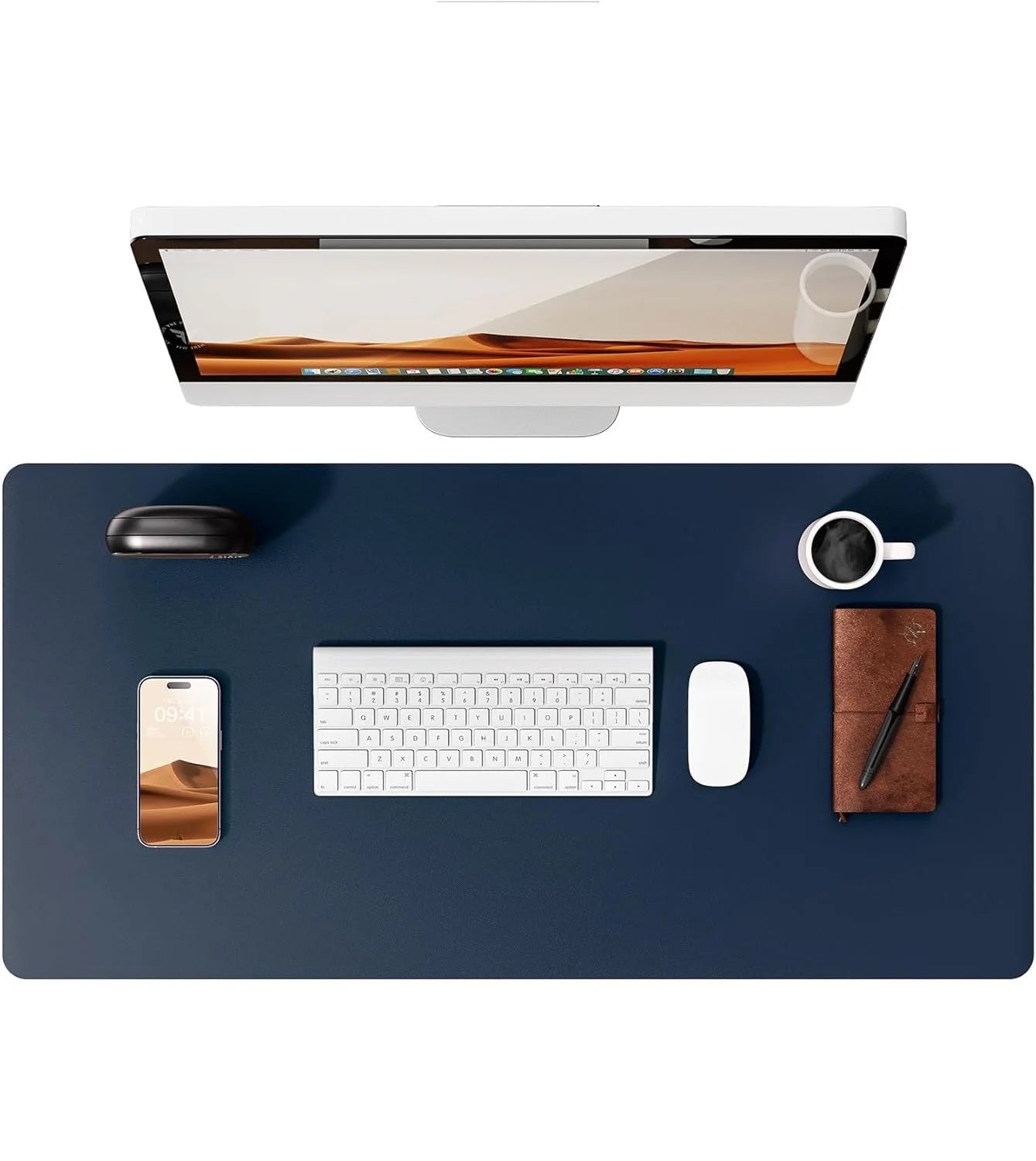 Leather Desk Pad Protector, Mouse Pad, Office Desk Mat, Waterproof  Non-Slip PU Desk Blotter, Computer Desk Pad for Women