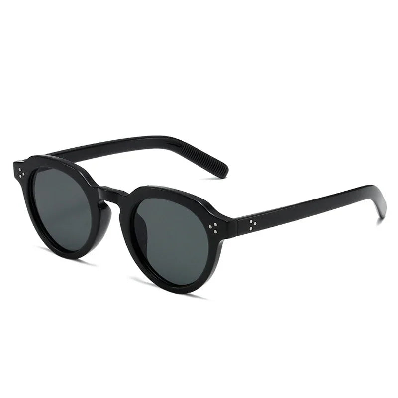 JNPCXI Oval Sunglasses Women Fashion Clear Black Orange Shades Retro Rivets Men Punk Trending Sun Glasses UV400