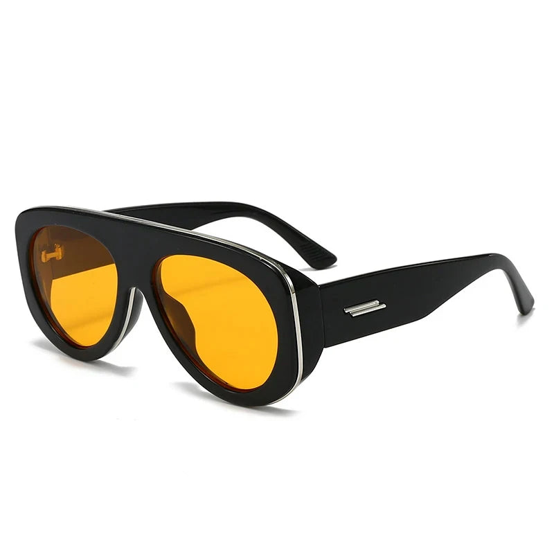 JNPCXI New Oversized Oval Pilot Sunglasses Women Big Luxury Brand Retro Y2K Punk Mirror Sun Glasses for Ladies Shades UV400