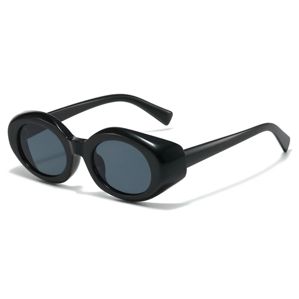 JNPCXI New Oval Sunglasses Women Blue Pink UV400 Punk Fashion Gradient Shades UV400