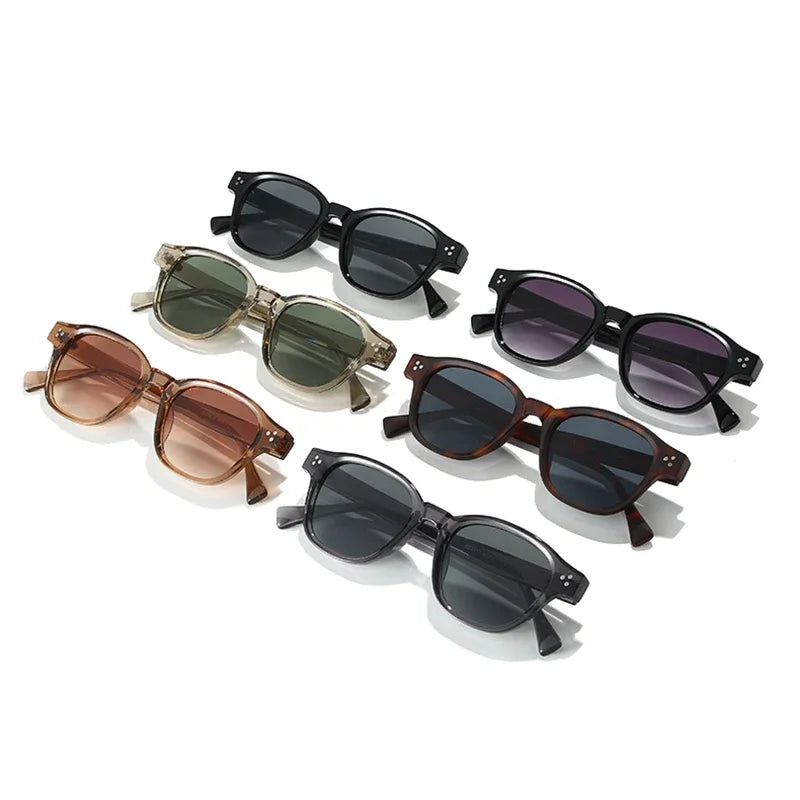 JNPCXI New Square Women Rivets Sunglasses Gradient Shades Men Sun Glasses UV400