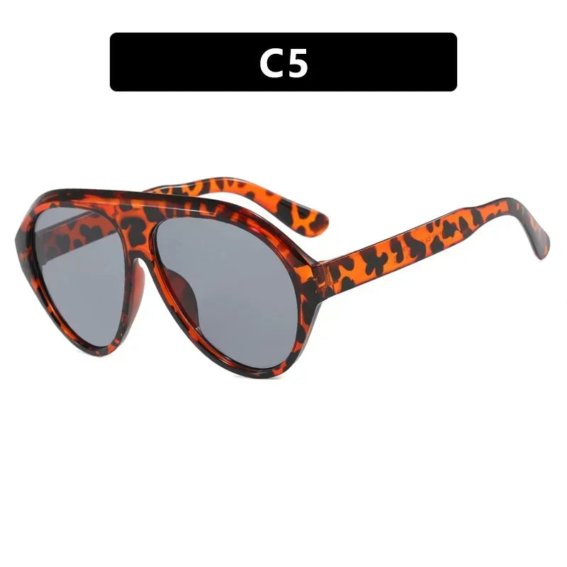 JNPCXI Retro Oversized Sunglasses Women Fashion Brand Designer Round Orange Shades UV400 Men Trending Sun Glasses