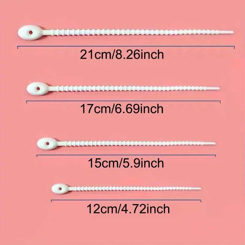 Silicone Ties Bag Clip, Cable Straps, Bread Tie, Reusable Rubber Twist Tie, Cable Clips, Silicone Cord, Household Snake Holder