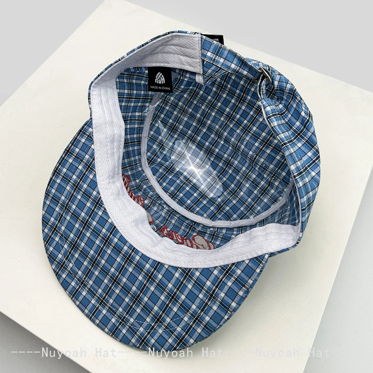 New Men Women Korean Plaid Embroidered Letters Baseball Hats Sunshade Flat Top Versatile Niche Peaked Caps ins Fashion Personal