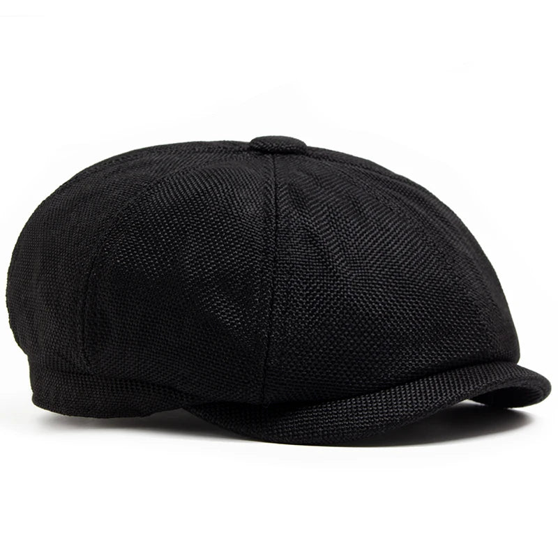 New Vintage Newsboy Caps Summer Linen Beret Men Women Fashion Retro Luxury Sun Visor Hip Hop Casual Hat Daily Wear
