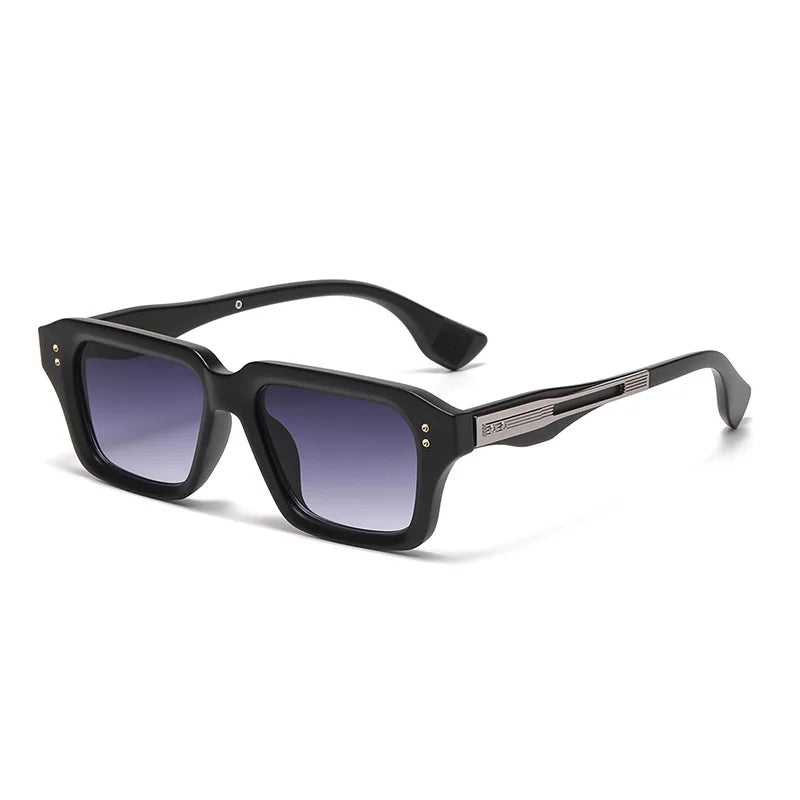 JNPCXI New Retro Square Sunglasses Women Gradient Leopard Shades UV400 Fashion Clear Lens Men Trending Rivets Frame