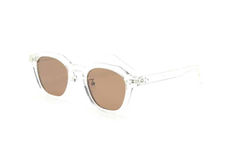 JNPCXI Retro Sun Glasses for Women TR90 Frame Polygon Polarized Sunglasses Uv400 Male Green Brown Lens