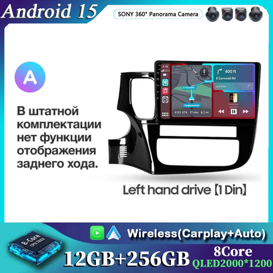 CarPlay Auto For Mitsubishi Outlander 3 GF0W GG0W 2012 - 2018 Left hand drive Car Radio Multimedia Video Player Navigation stere