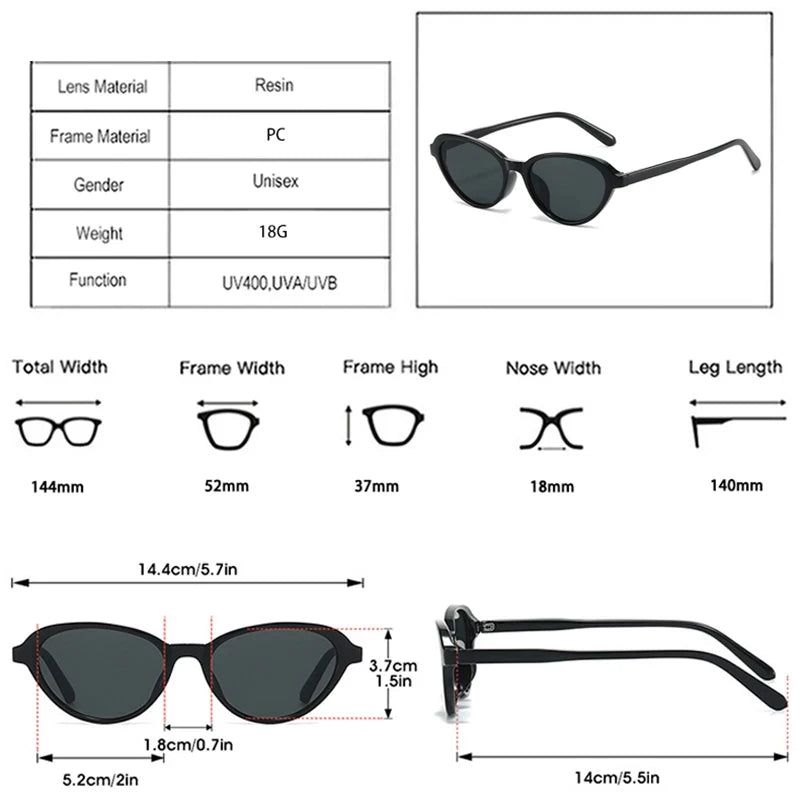 JNPCXI Fashion Cat Eye Sunglasses Women Tea Green Shades UV400 Retro Men Clear Lens Frame